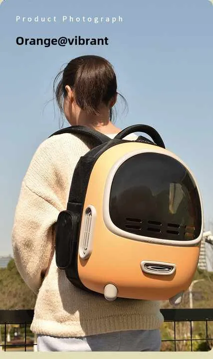 حقيبة نزهة حيوانات أليفة بنية محمولة حديثة حقيبة . Modern Portable Brown Pet Walking Bag Breathable