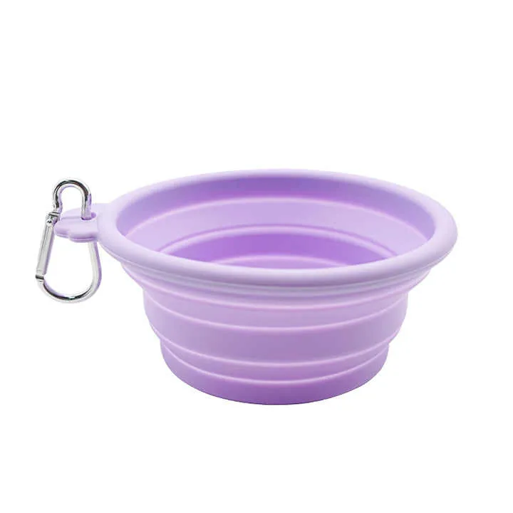 نمط صلب سيليكون قابل للطي وعاء قابل للطي . Solid Pattern Silicone Collapsible Bowl Portable Outdoor