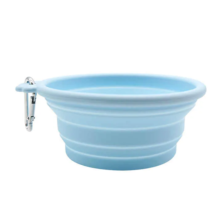 نمط صلب سيليكون قابل للطي وعاء قابل للطي . Solid Pattern Silicone Collapsible Bowl Portable Outdoor