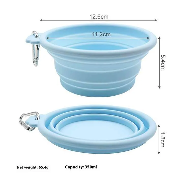 نمط صلب سيليكون قابل للطي وعاء قابل للطي . Solid Pattern Silicone Collapsible Bowl Portable Outdoor