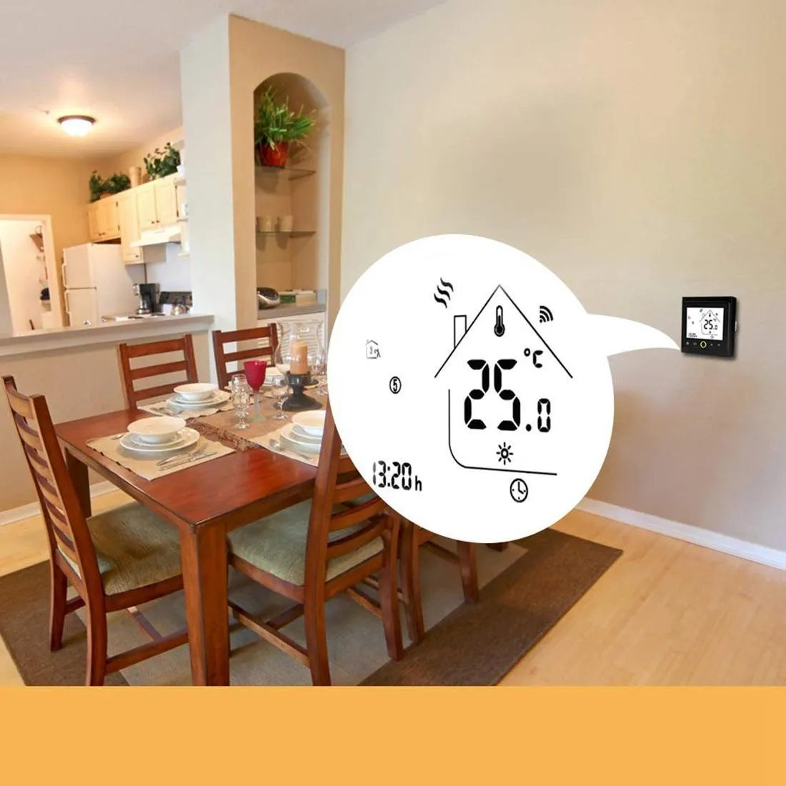 16A Lcd Digital Heating Thermostat With Wifi Control & Sensor