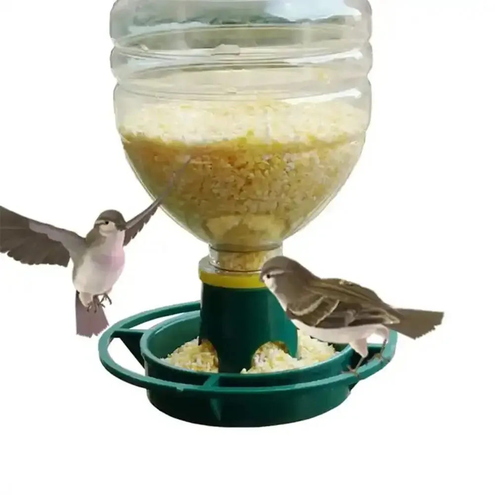 1pcs Mesh Empty Bottle Top Bird Feeder Automatical Feeding Outdoors Window Street Hanging Feeding Tray Pigeon Food House Outside