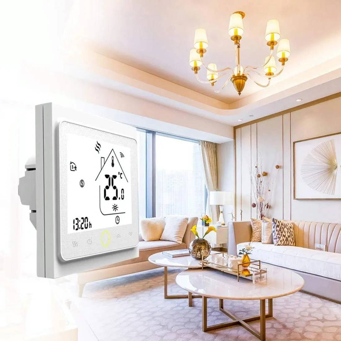 3A Wifi Lcd Digital Thermostat For Water / Gas Boiler Load Time Display