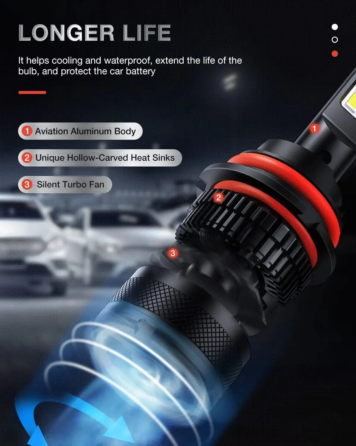 9007/HB5 LED Headlight Bulbs N40 Series 100W 20000LM 6000K IP67 | 2 BULBS