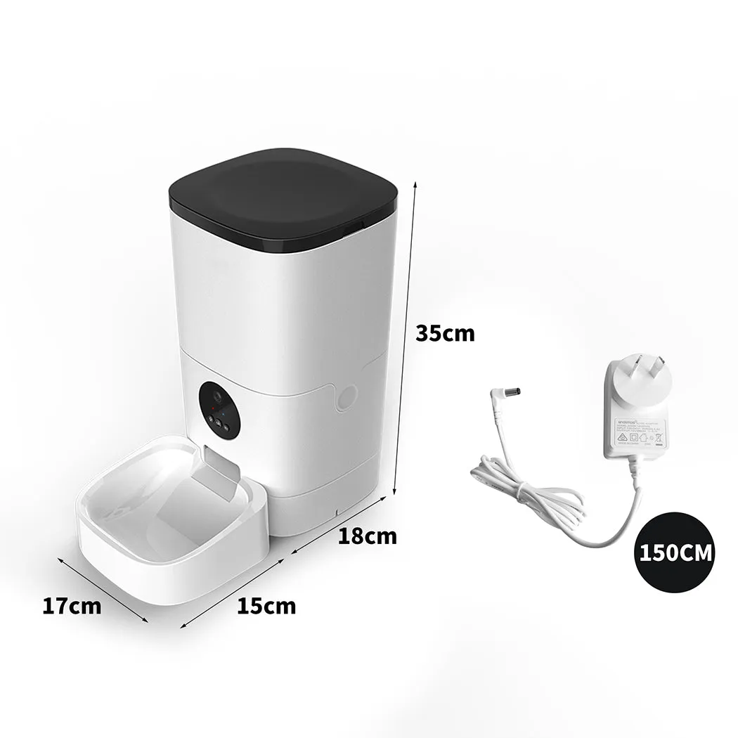 Auto Feeder Pet Automatic Camera Cat Dog Smart Hd Wifi App Food Dispenser - White