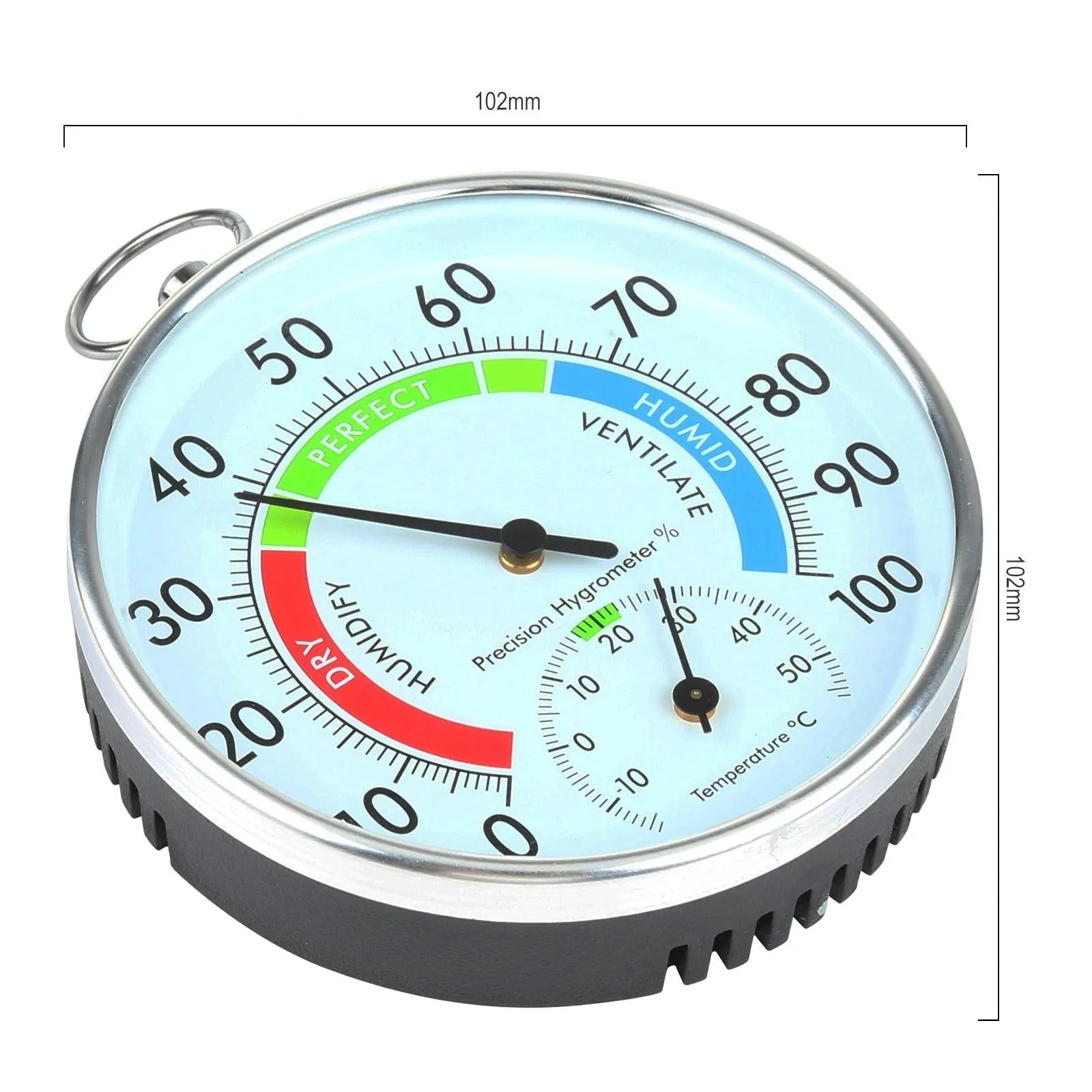 Clock Shaped Hygrometer Thermometer For Indoor / Outdoor Use