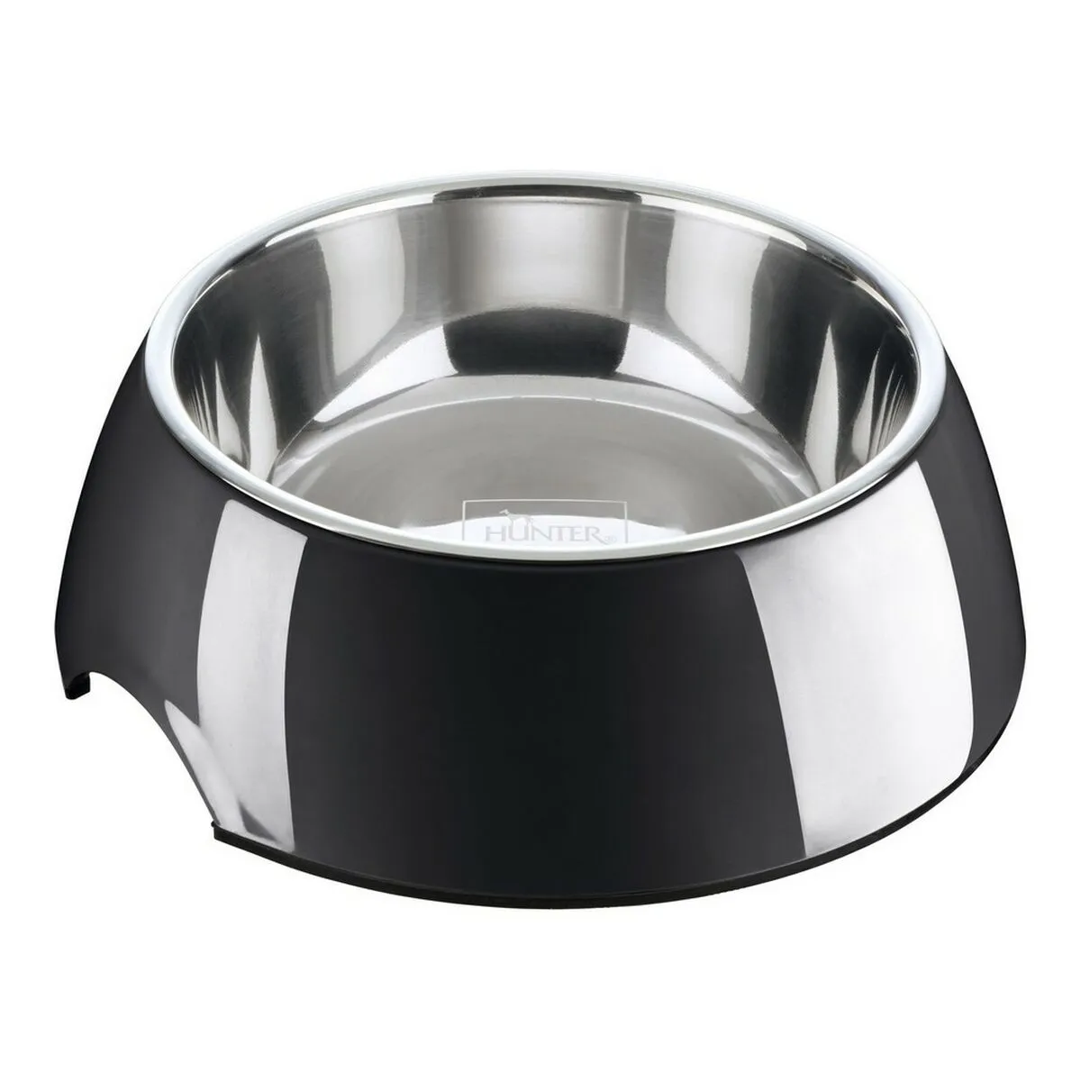 Dog Feeder Hunter Melamin Stainless Steel Black 160 Ml 14.5 x 14.5 x 7 Cm