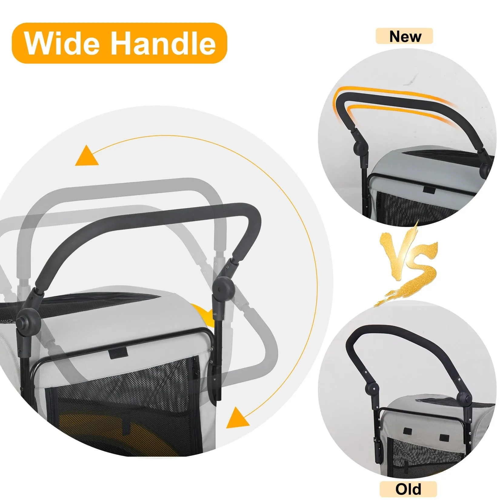 Double Dog Stroller Zipper Divider Wheels