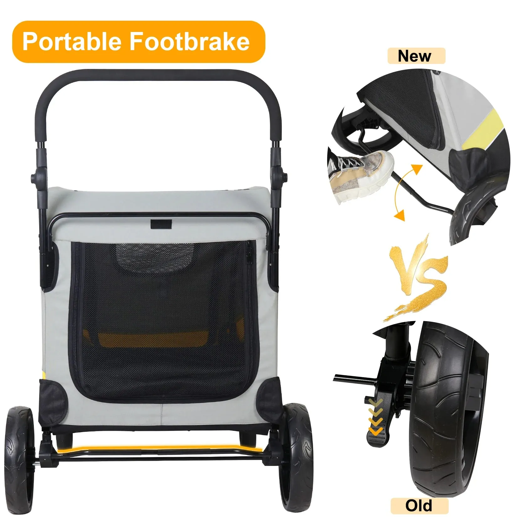 Double Dog Stroller Zipper Divider Wheels