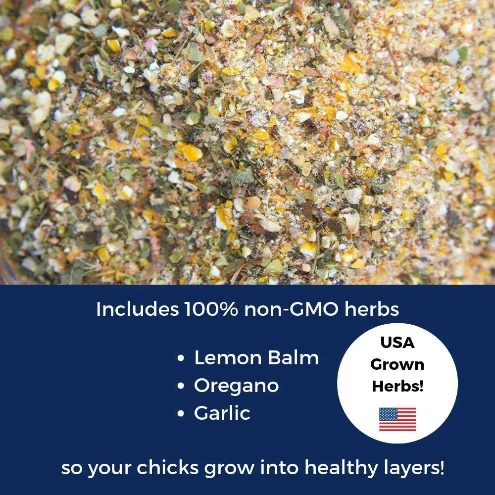 Herbal Non-GMO Chick Starter & Grower Feed With Oregano & Garlic For Baby Chicks: 5 pounds