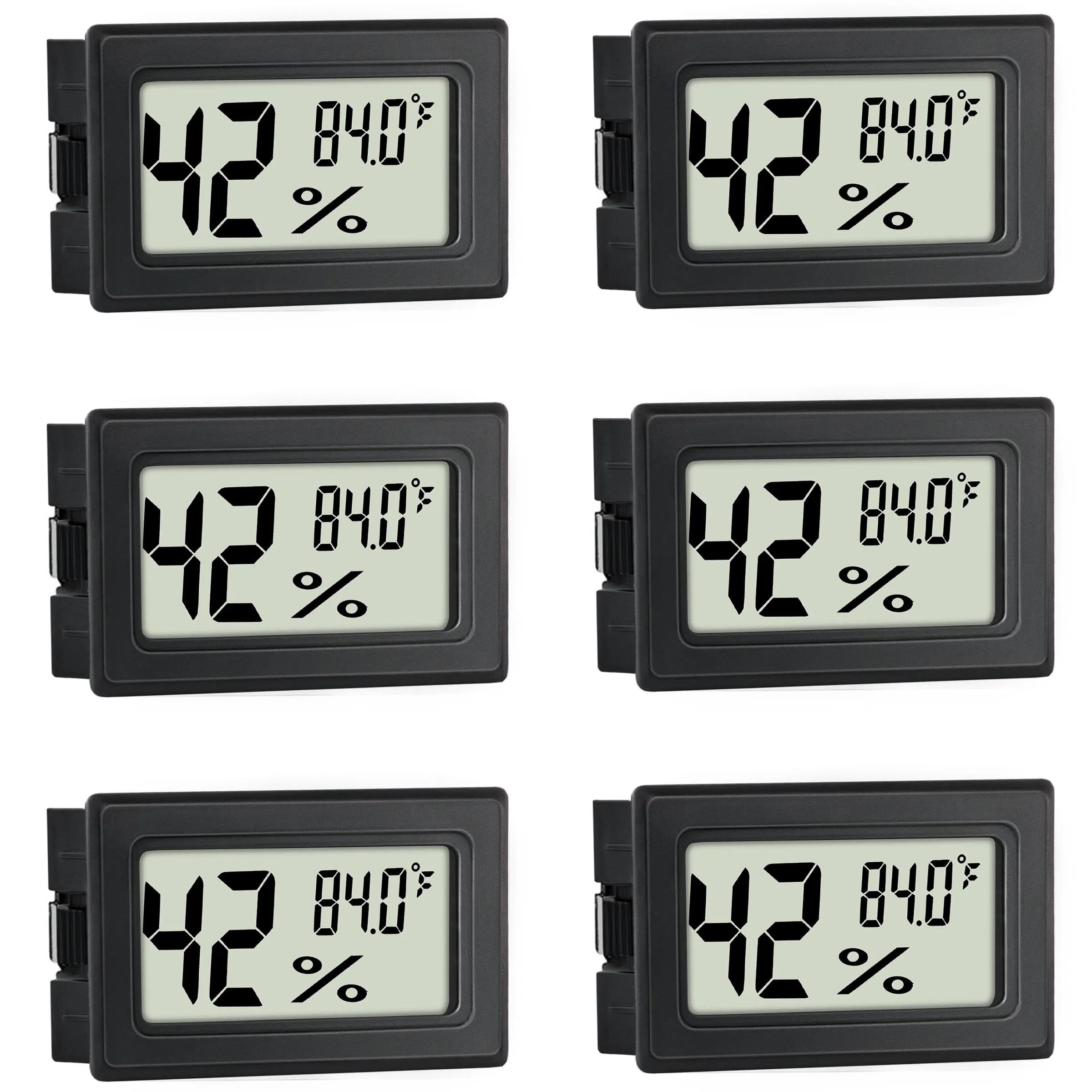 Mini Hygrometer Indoor Humidity Meter Hygrometer Thermometers 6 Pack Humidity Meters Gauge Hygrometer Mini Digital Thermometer Hygrometer with Fahrenheit () for Humidors, Greenhouse, Garden, Cellar