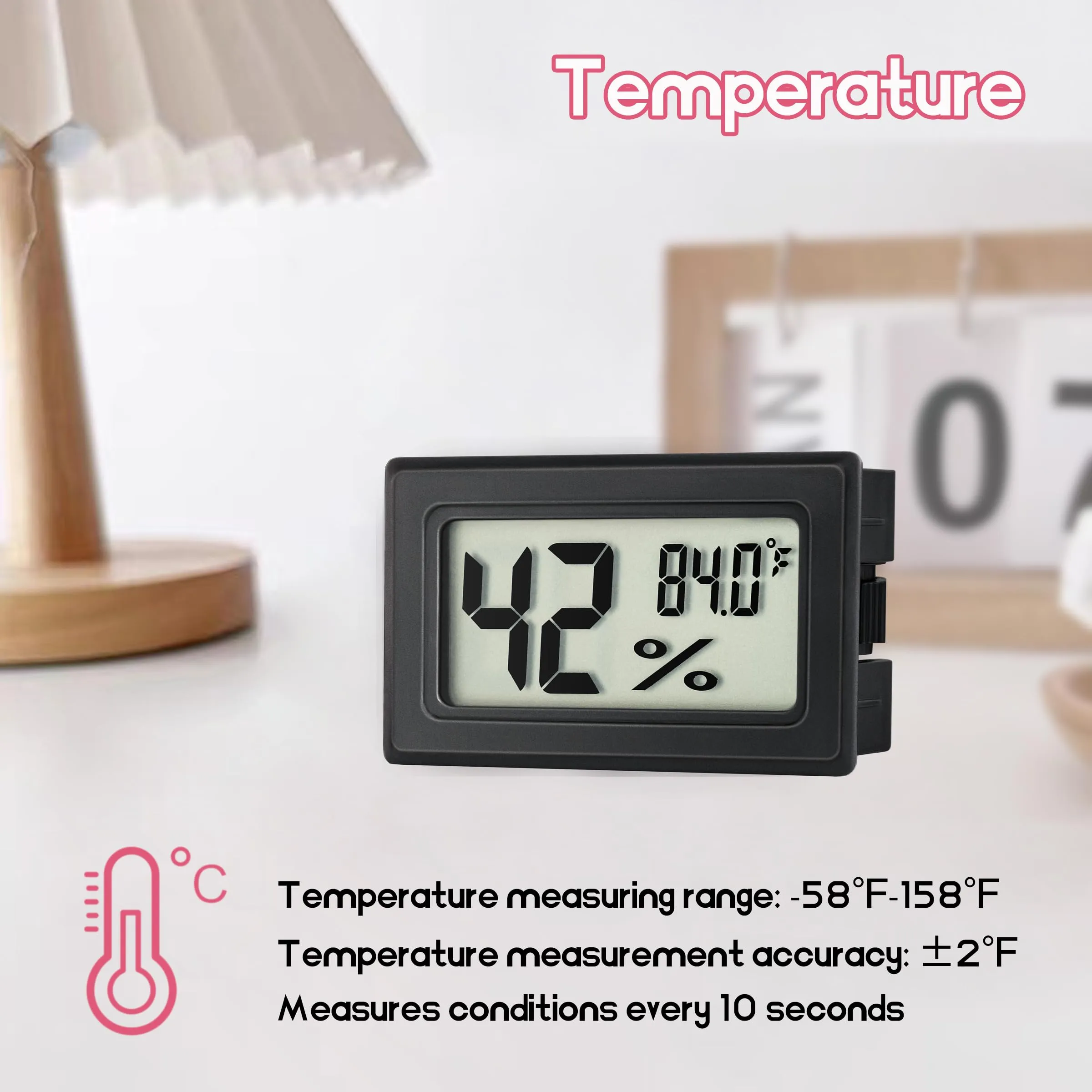 Mini Hygrometer Indoor Humidity Meter Hygrometer Thermometers 6 Pack Humidity Meters Gauge Hygrometer Mini Digital Thermometer Hygrometer with Fahrenheit () for Humidors, Greenhouse, Garden, Cellar