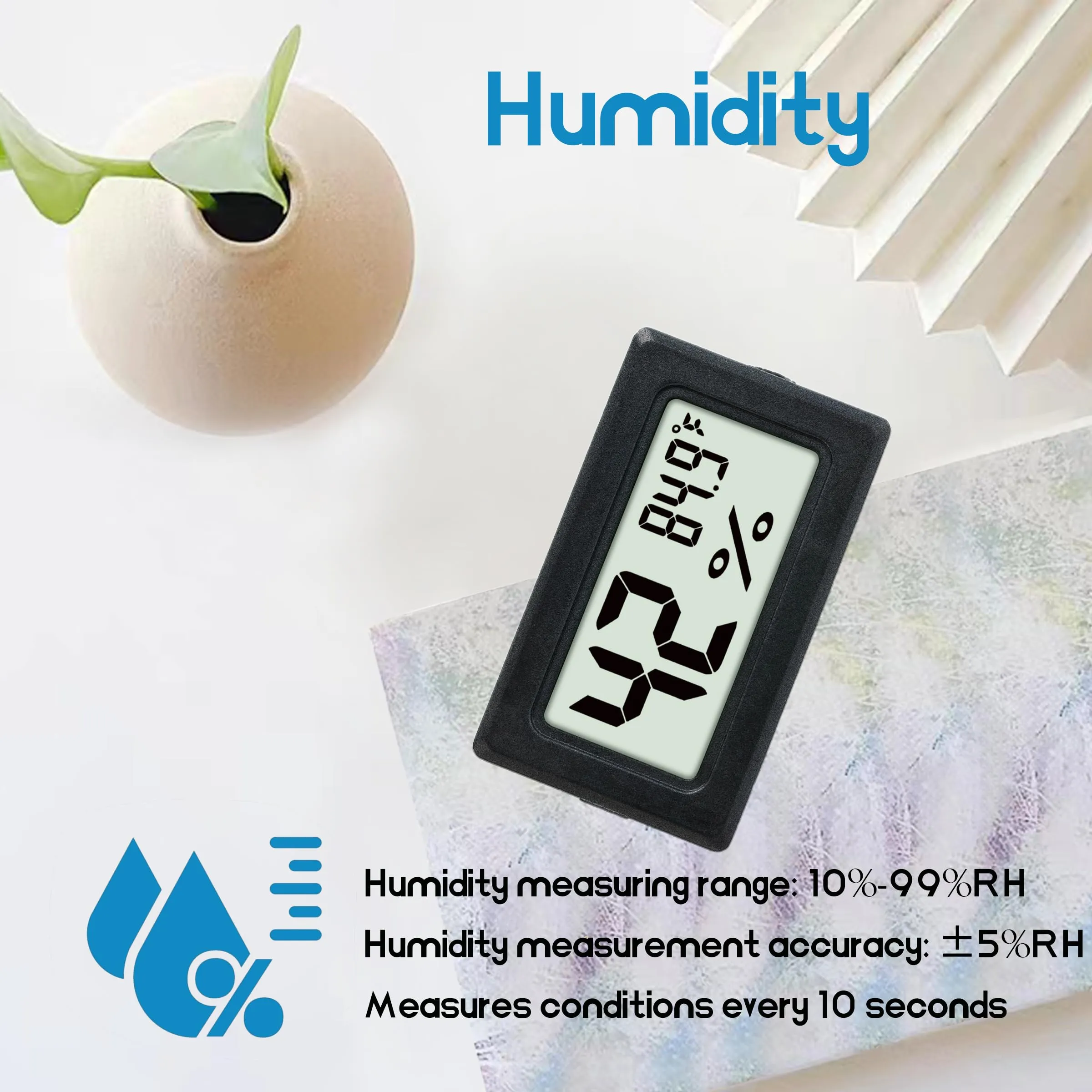 Mini Hygrometer Indoor Humidity Meter Hygrometer Thermometers 6 Pack Humidity Meters Gauge Hygrometer Mini Digital Thermometer Hygrometer with Fahrenheit () for Humidors, Greenhouse, Garden, Cellar