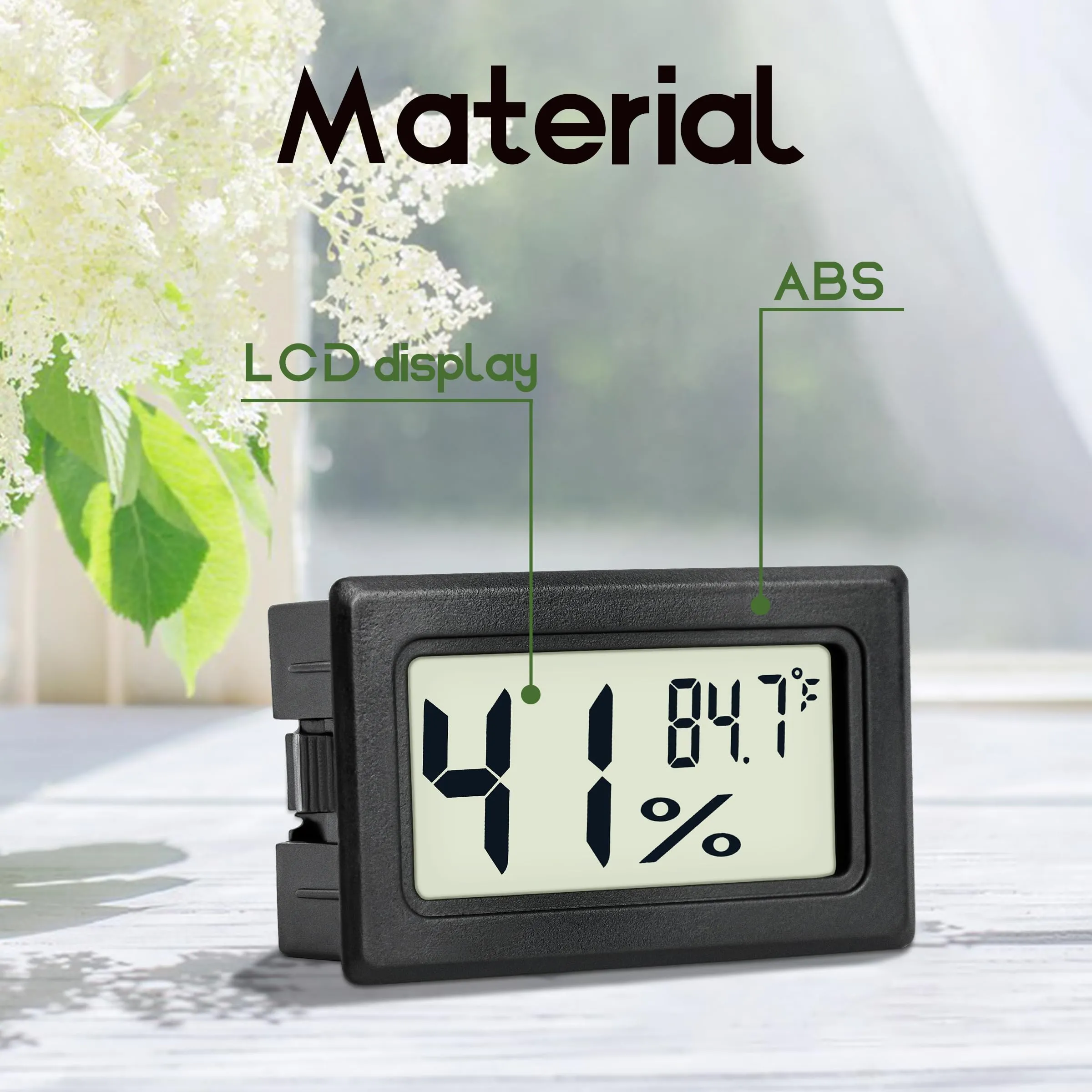 Mini Hygrometer Indoor Humidity Meter Hygrometer Thermometers 6 Pack Humidity Meters Gauge Hygrometer Mini Digital Thermometer Hygrometer with Fahrenheit () for Humidors, Greenhouse, Garden, Cellar