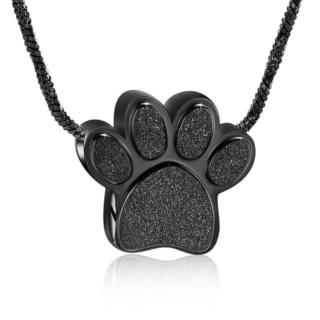 Pet Paw Urn Necklace for Ashes Memorial Keepsake Urn Locket Cremation Jewelry Pet Pendant Necklace Urn for Dog Cat