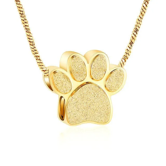 Pet Paw Urn Necklace for Ashes Memorial Keepsake Urn Locket Cremation Jewelry Pet Pendant Necklace Urn for Dog Cat