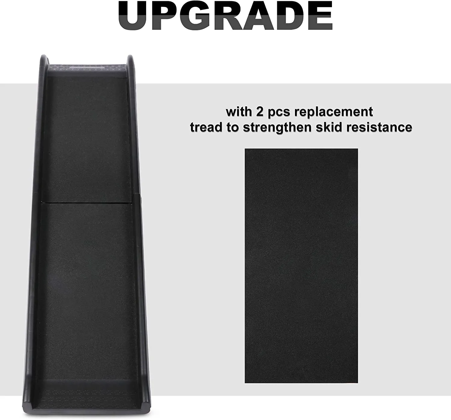 Portable Plastic Dog Car Ramp w/ 2pcs Non-slip Tread, 60"L  x 16" W Folding Travel Pet Safety Ramp