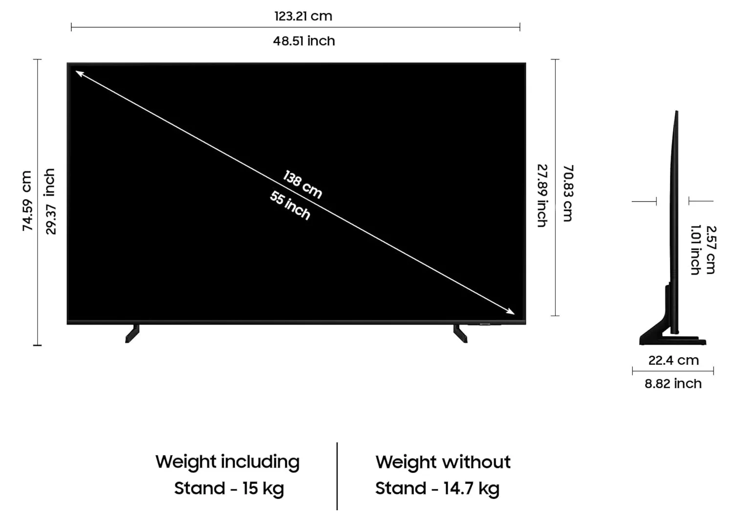 Samsung QA55Q60DAULXL  138 cm (55 inches) 4K Ultra HD Smart QLED TV (Black)