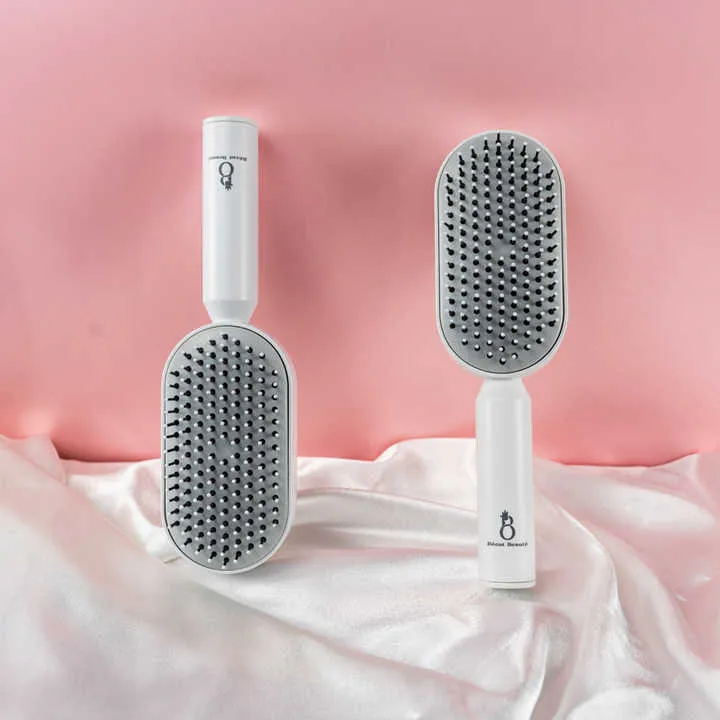Self Cleaning Hair Brush for Women One-فرشاة شعر ذاتية التنظيف