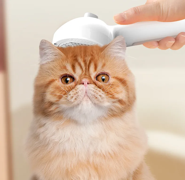 Self-Cleaning Pet Grooming Comb with Mist Humidifier - Tangle-Free Grooming for Dogs & Cats