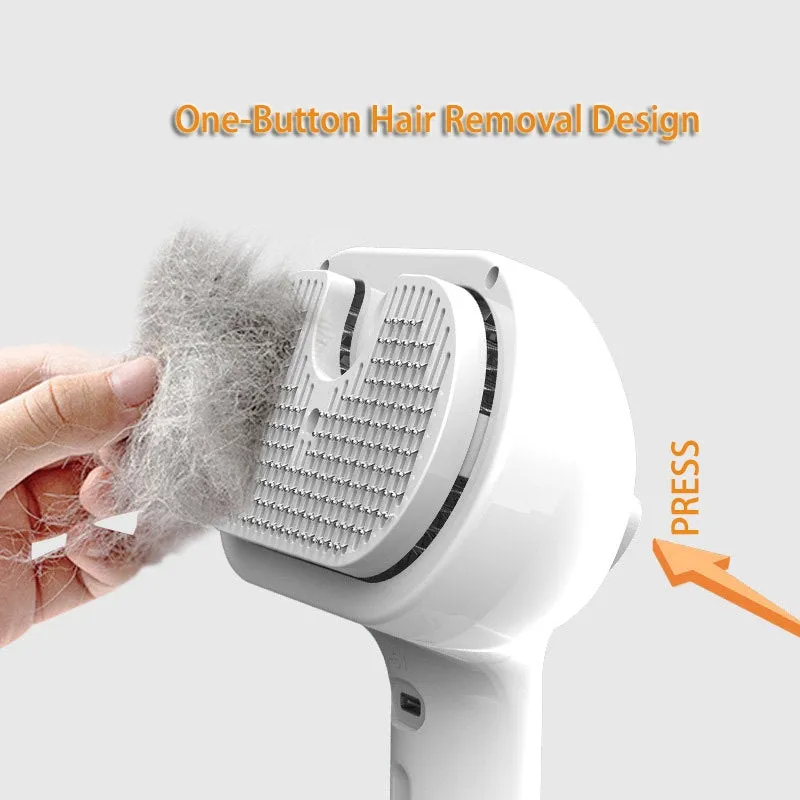 Self-Cleaning Pet Grooming Comb with Mist Humidifier - Tangle-Free Grooming for Dogs & Cats