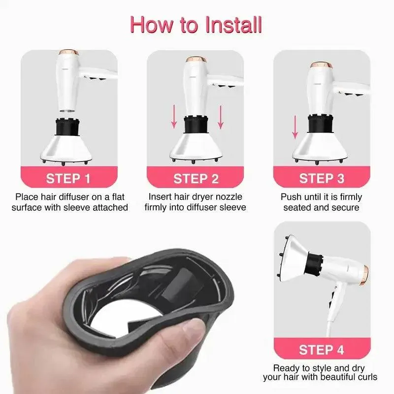 TheWellBeingUniversal Hair Dryer Diffuser for Curls and Blow Drying Electric Hairdressing Dryer